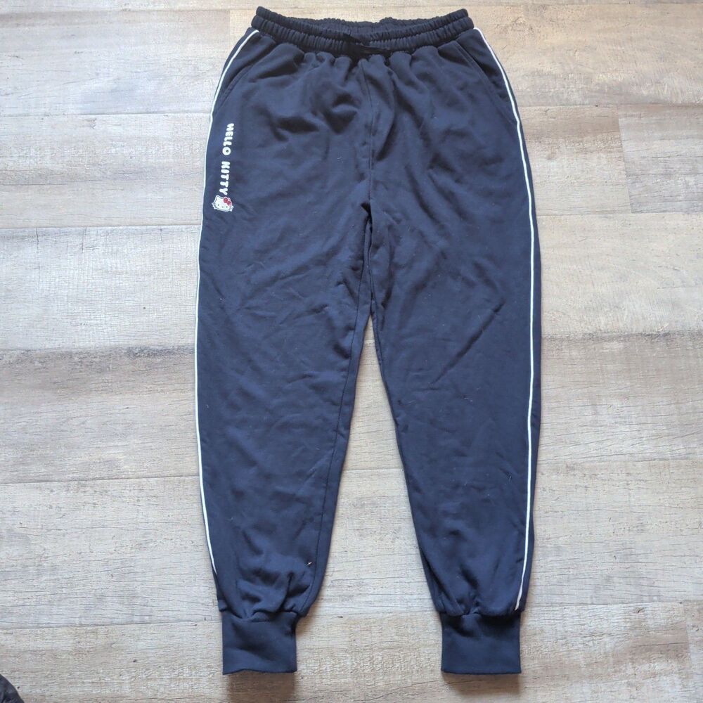 New Hello Kitty Sanrio Sweatpants Teens XL Navy Blue Fleece Jogger Y2K Athletic